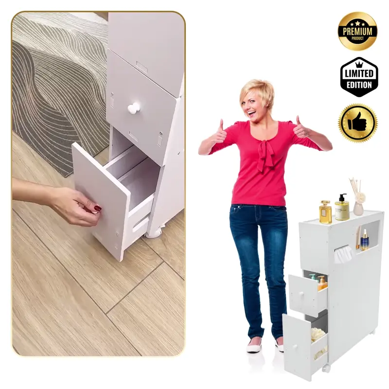 CornerEase™ - Λεπτή Γωνιακή Ντουλάπα για Μπάνιο