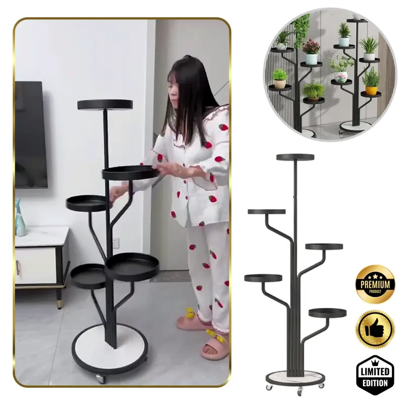 Floro™ - Κομψή βάση για φυτά με 5 επίπεδα και ρόδες