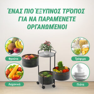 Alternative view of SpinRack™ - Περιστρεφόμενος διοργανωτής από μέταλλο με 3 επίπεδα